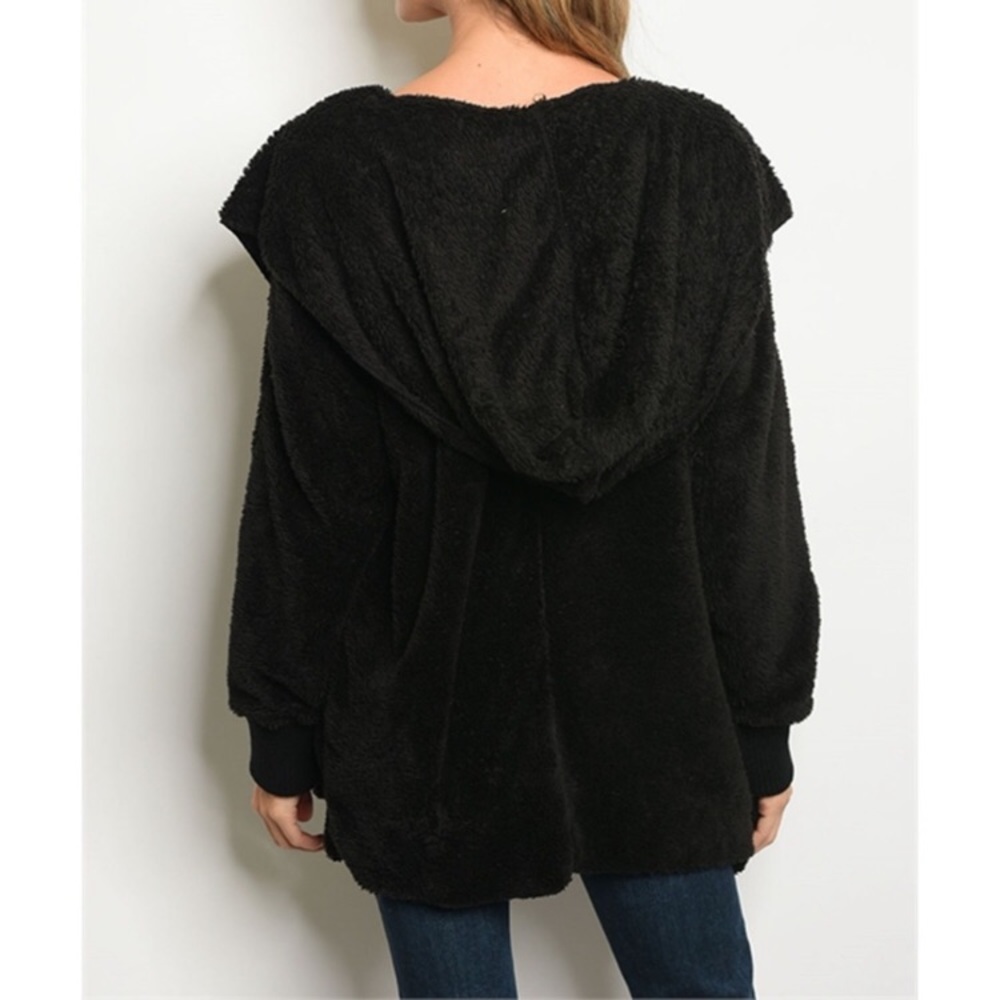 New! Black Shawl Collar Open Jacket - Picture 2 of 4